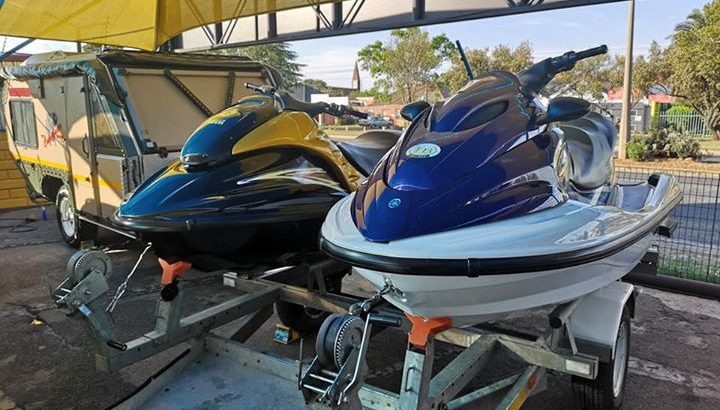 Combo Deal GP1300R & XLT1200 3 Seater Waverunner on double galvanized trailer