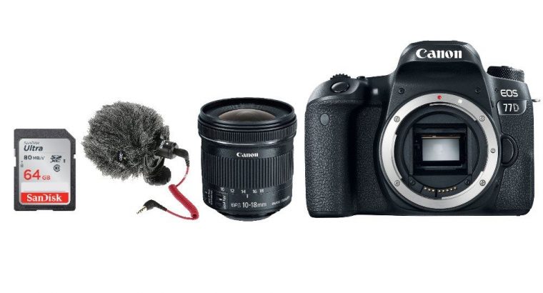 Canon EOS 77D DSLR Camera Vlogging Kit