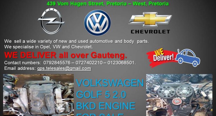 VOLKSWAGEN GOLF 5 2.0 BKD ENGINE FOR SALE