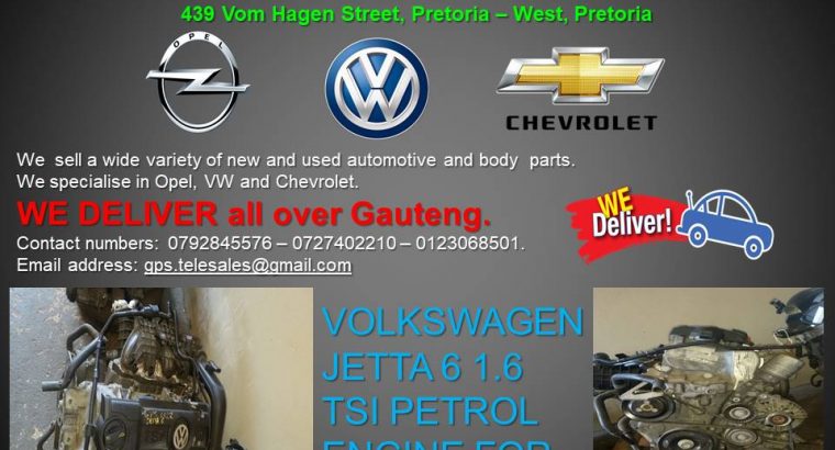 VOLKSWAGEN JETTA 6 1.6 TSI PETROL ENGINE FOR SALE