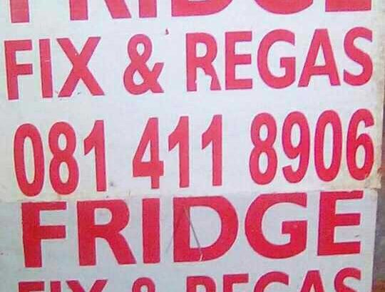 FRIDGE REPAIR AND. RE-GAS