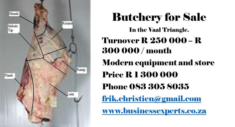 Butchery For Sale in Vaal Triangle.