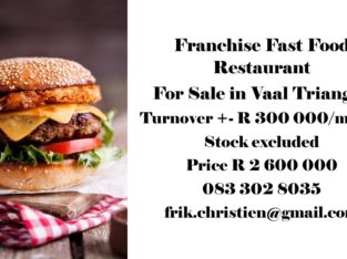 Franchise Fast Food Restaurant For Sale in Vaal
