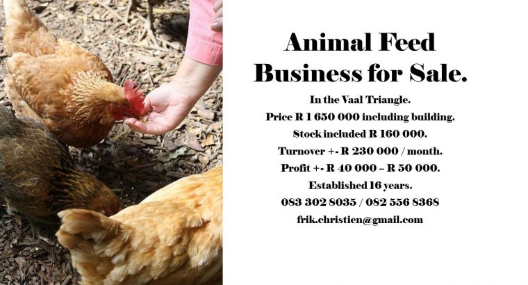 ANIMAL FEED BUSINESS FOR SALE in Vaal Triangle