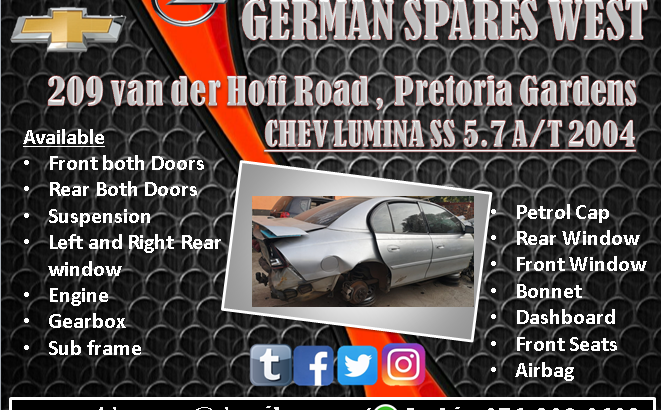 CHEV LUMINA SS 5.7 A/T 2004 PARTS AND SPARES