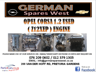 OPEL CORSA 1.2 USED ( Z12XEP) ENGINE FOR SALE