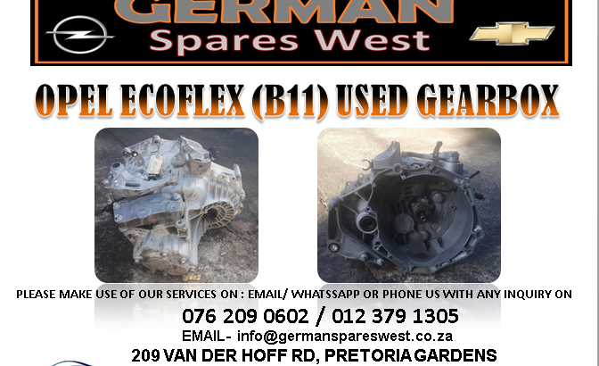 OPEL ECOFLEX (B11) USED GEARBOX FOR SALE
