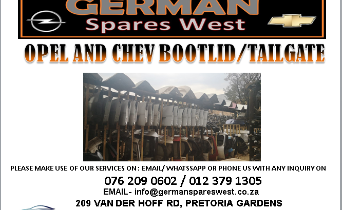 OPEL AND CHEV BOOTLID/ TAILGATE FOR SALE
