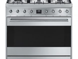 Smeg 90cm Silver Stainless Steel 6 Burner Gas Hob/