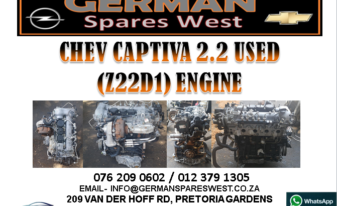CHEV CAPTIVA 2.2 USED (Z22D1) ENGINE FOR SALE