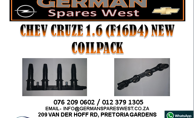 CHEV CRUZE 1.6 (F16D4) NEW COILPACK FOR SALE
