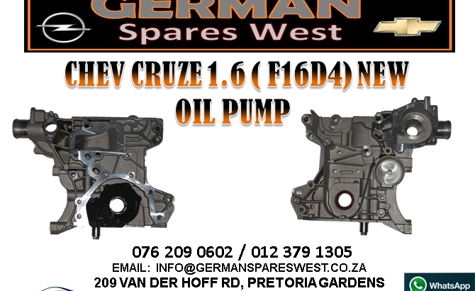 CHEV CRUZE 1.6 ( F16D4) NEW OIL PUMP FOR SALE