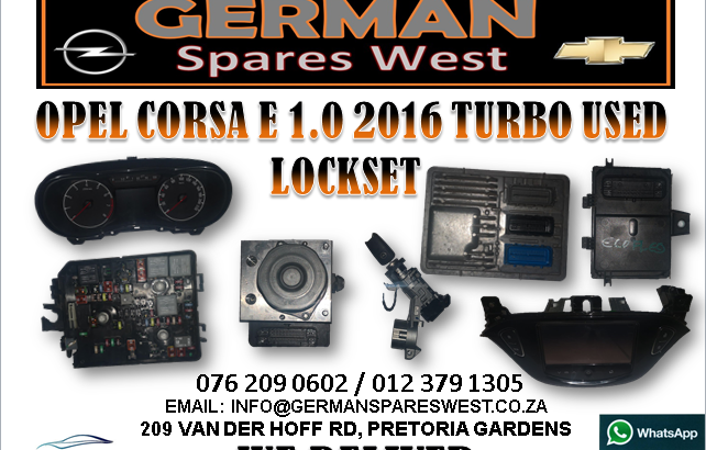 OPEL CORSA E 1.0 2016 MANAUL USED LOCKSET FOR SALE