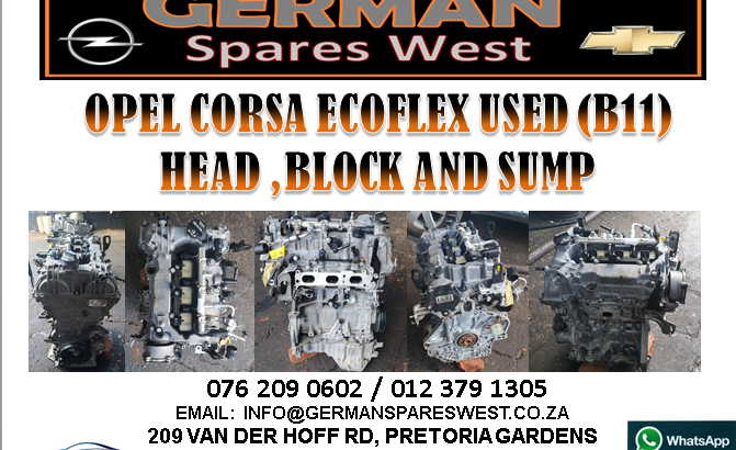OPEL CORSA ECOFLEX (B11) HEAD, BLOCK AND SUMP FOR