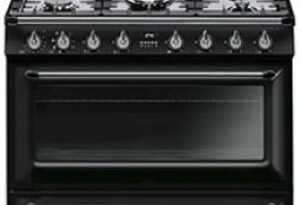 Smeg 90cm Victorian Black 5 Burner Gas / Electric