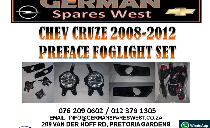 CHEV CRUZE 2012 NEW PREFACE FOGLIGHT SET FOR SALE