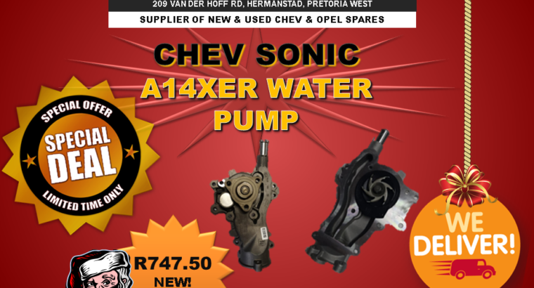 CHEV SONIC – A14XER WATER PUMP FOR SALE – SPECIAL!