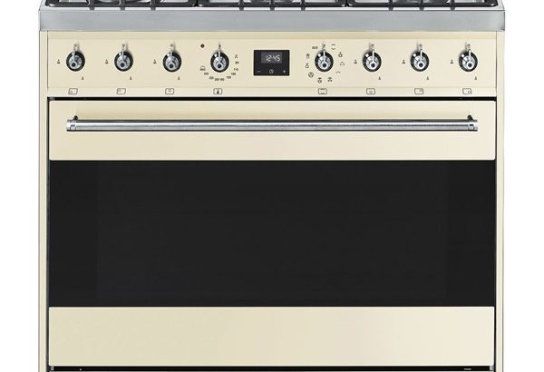 SMEG 90cm 6 Burner Gas Hob / Electric Stove Cream