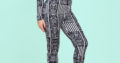 Fashion Black Round Neck Zip-Up Stretch Jumpsuits