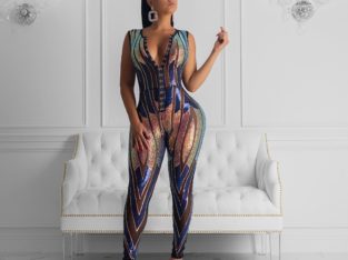 Fashion RK All Night Sequin Stretch Jumpsuits