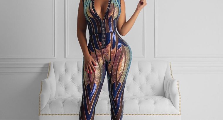 Fashion RK All Night Sequin Stretch Jumpsuits