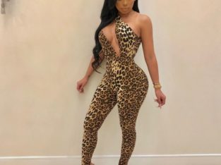 Leopard Jumpsuit-Casual-Formal Wear-Party,Clubbing
