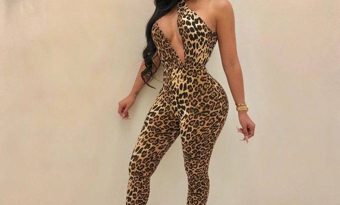 Leopard Jumpsuit-Casual-Formal Wear-Party,Clubbing