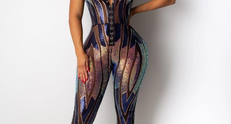 Fashion RK All Night Sequin Stretch Jumpsuits