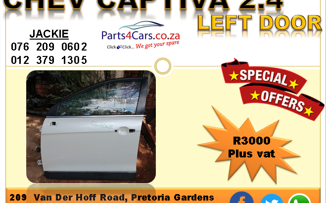 CHEV CAPTIVA 2.4 2011 USED LEFT DOOR FOR SALE