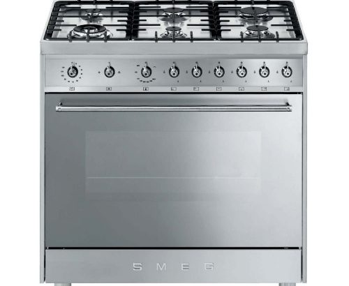 Smeg 90-cm Red Symphony 6 Burner Gas Hob Cooker / Electric Oven