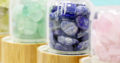 Healing Energy Elixir Natural Crystal Glass, Bamboo Water Bottle