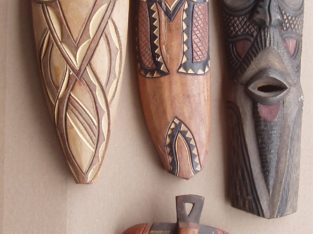 Wooden carved African masks