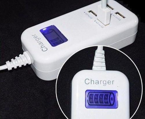 4 Port USB Power Socket LED Display Charger