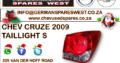 CHEV CRUZE 2009 TAILLIGHTS FOR SALE