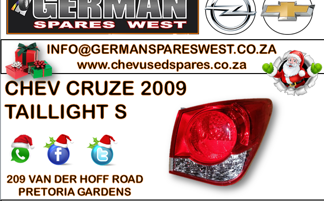 CHEV CRUZE 2009 TAILLIGHTS FOR SALE