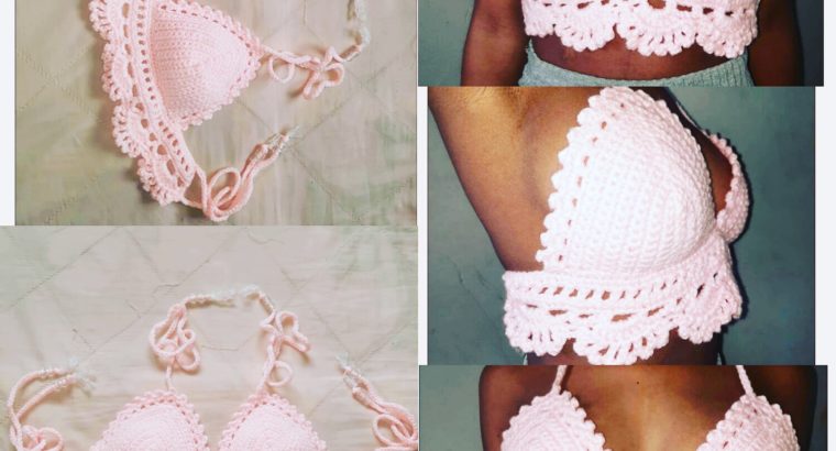 Knitted summer crop tops