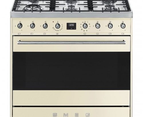 Smeg 90cm Red Symphony 6 Burner Gas Hob Cooker / Electric Oven