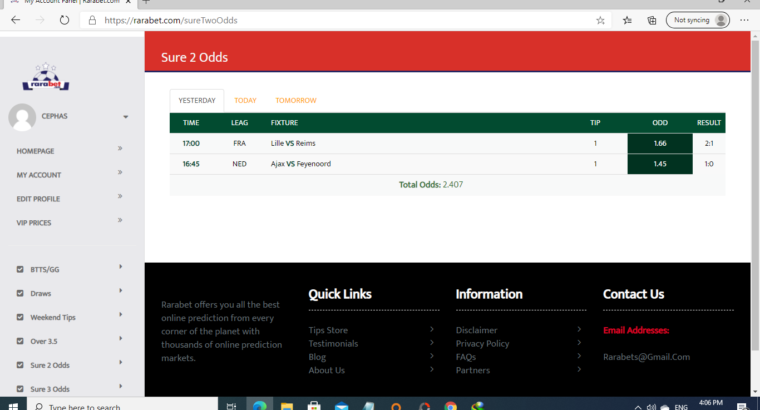 free soccer prediction
