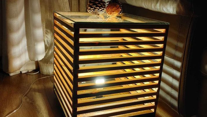 Side Table with Glass Top