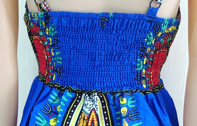 Elegant African Spaghetti Strap Boho Dress Traditional Clothing