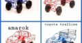 Wire and steel cars with steering