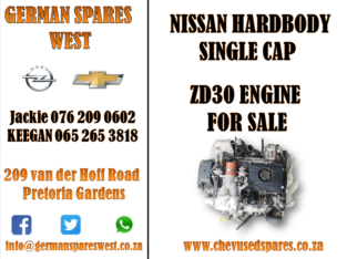 NISSAN HARDBODY SINGLE CAP ZD30 ENGINE FOR SALE