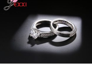 Classic Romantic Rings Sets Wedding Engagement Timbre
