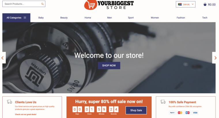 Online Store in 24HOURS!YourBiggestStore | 10,000+ Products
