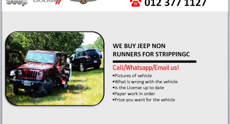 WE BUY JEEP NON RUNNERS FOR STRIPPING