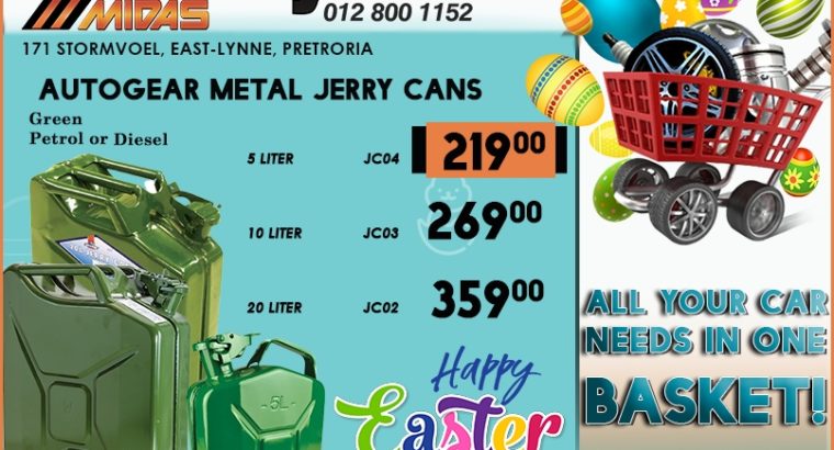 Get Autogear Metal Jerry Cans at these LOW prices!