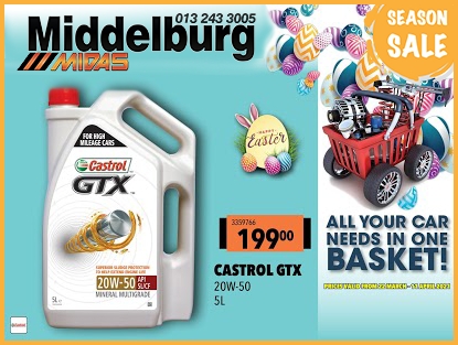 Easter SALE at Middelburg Midas -Sparesworld