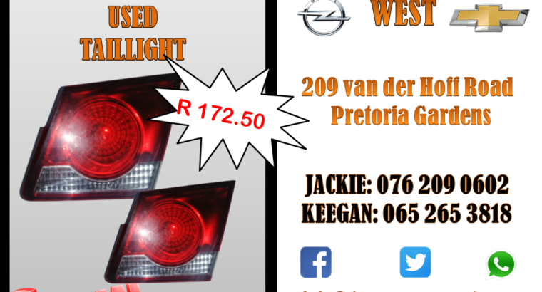 CRUZE USED TAILLIGHT FOR SALE GREAT NEWS – SPECIAL – R 172.50
