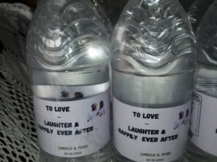 Personalized labels bottles with water 0744607777