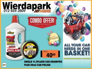 Shield 1L Splash Car Shampoo PLUS 50ml Car Polish ONLY R40